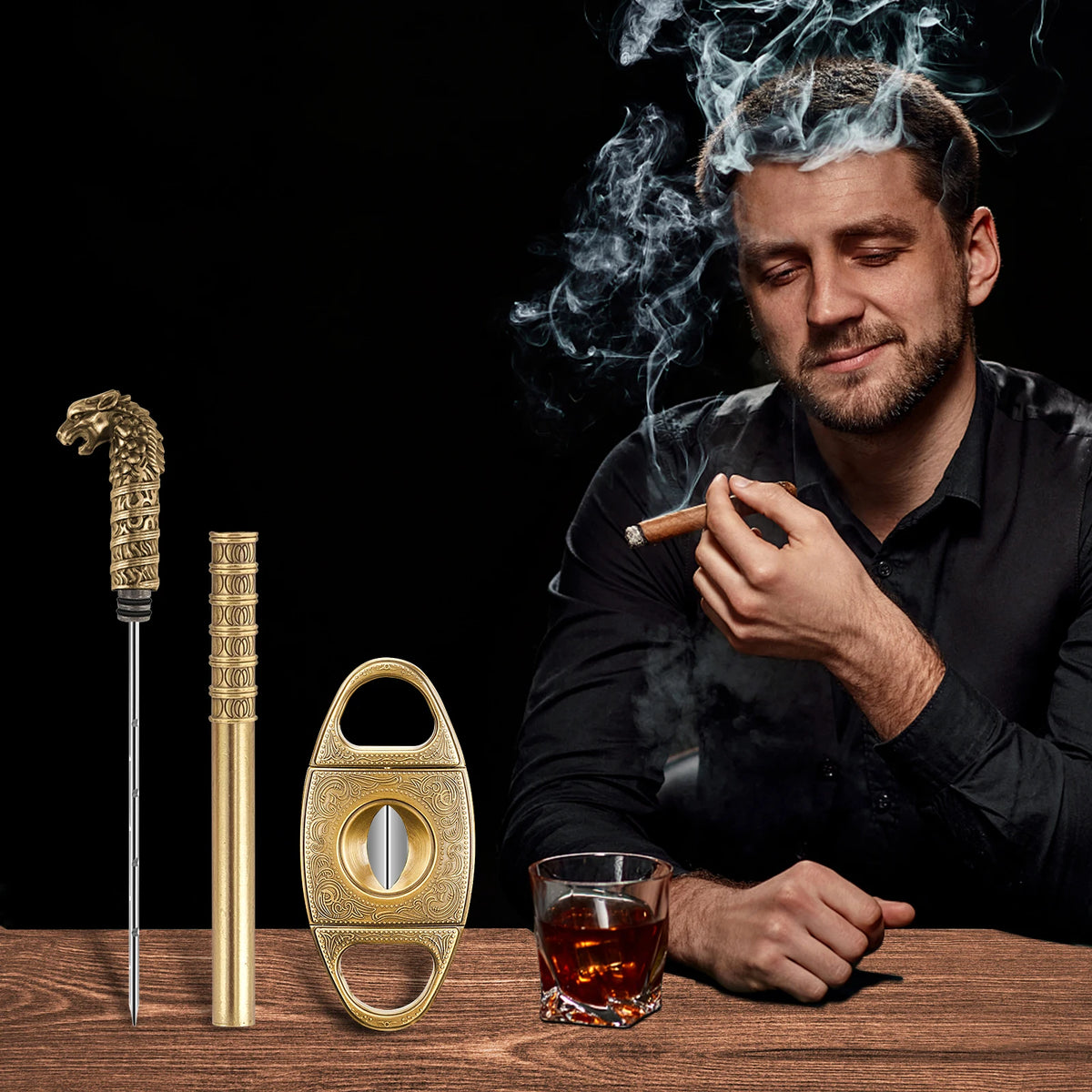 Scotte draw enhancer needle inserted at foot of cigar to clear tight draw