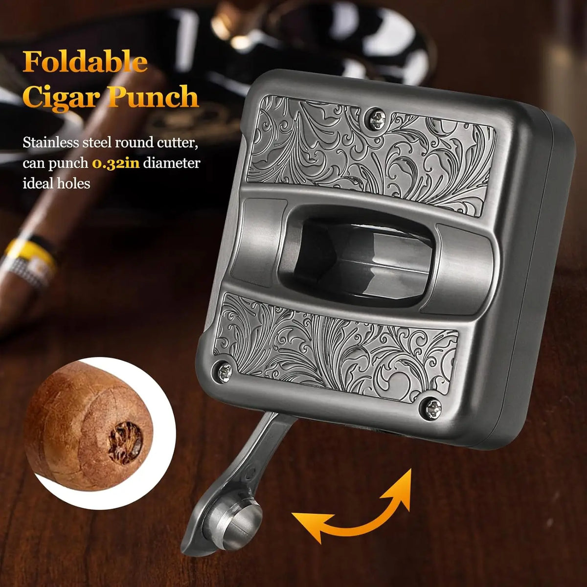 Gift box packaging for the SEMKONT multifunction V-cut cigar cutter, ready to give
