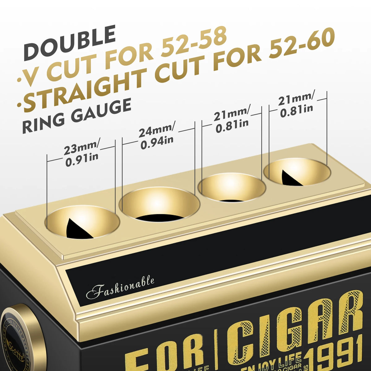 Scotte cigar cutter detachable mechanism lifted off weighted base for cleaning