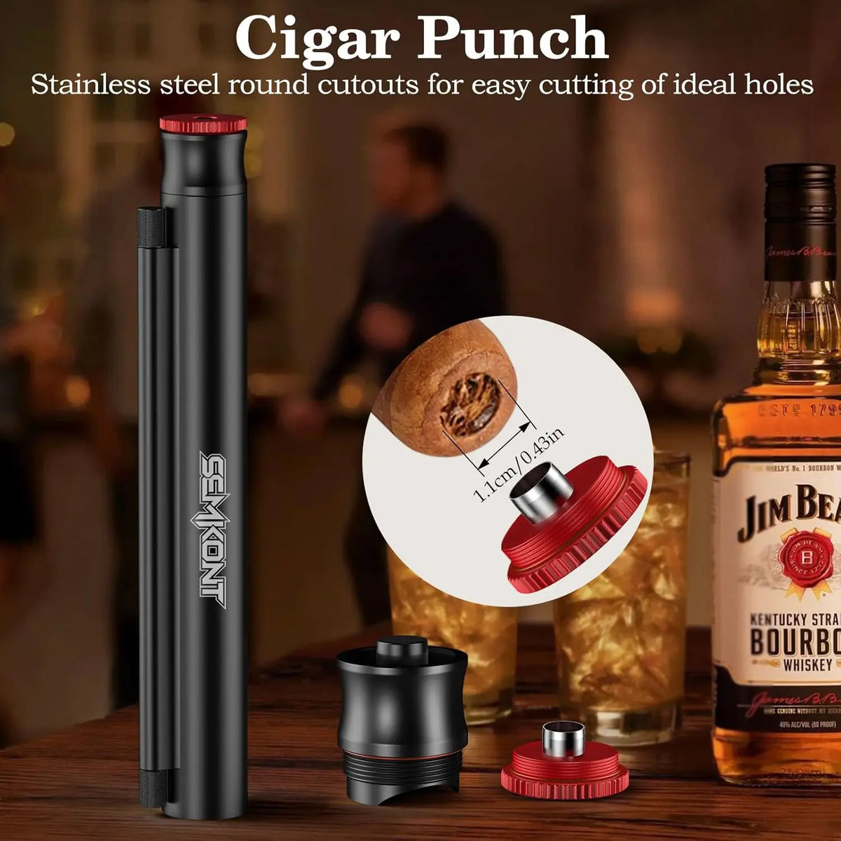 Travel cigar tube open showing cigar holder in vertical and horizontal positions